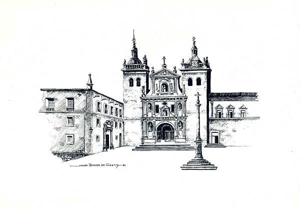 N 3 - VISEU. Largo da S. Desenho de Jorge Braga da Costa - Edio JLNA - SD - Dim. 15x10,5 cm. - Col. A. Monge da Silva
