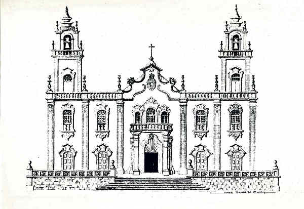 N 5 - VISEU. Igreja da Misericrdia. Desenho de Jorge Braga da Costa - Edio JLNA - SD - Dim. 15x10,5 cm. - Col. A. Monge da Silva