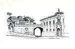 N 6 - VISEU. Porta dos Cavaleiros. Desenho de Jorge Braga da Costa - Edio JLNA - SD - Dim. 15x10,5 cm. - Col. A. Monge da Silva