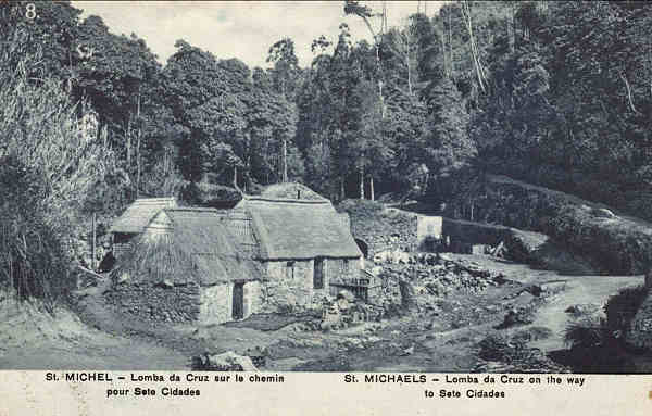 Nº 8 - SÃO MIGUEL. Lomba da Cruz no Caminho para as Sete Cidades - Editor desconhecido - SD - Dim. 13,9x9 cm - Col. A. Monge da Silva (cerca de 1910)