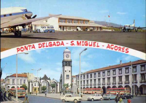 N 50 - SO MIGUEL. Ponta Delgada. Aeroporto e Cidade - Edio Fotografia Nbrega - Dim. 15x10,5 cm - Col. A. Monge da Silva (cerca de 1966)