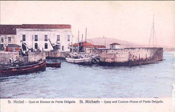 SN - SO MIGUEL. Ponta Delgada. Caes e Alfandega - Edio annima - Dim.13,8x 8,9 cm - Col. A. Monge da Silva (cerca de 1906)