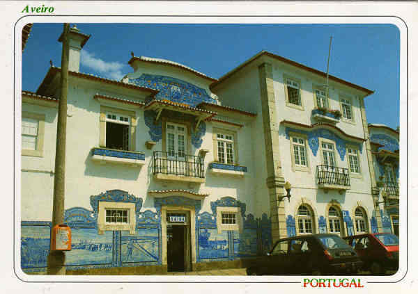 N. 3843 - AVEIRO Azulejos da primeira metade do sc. XIX existentes na estao de caminho de ferro de Aveiro - Ed. ncora - SD - Dim. 15x10,5 cm - Col. Mrio Silva.