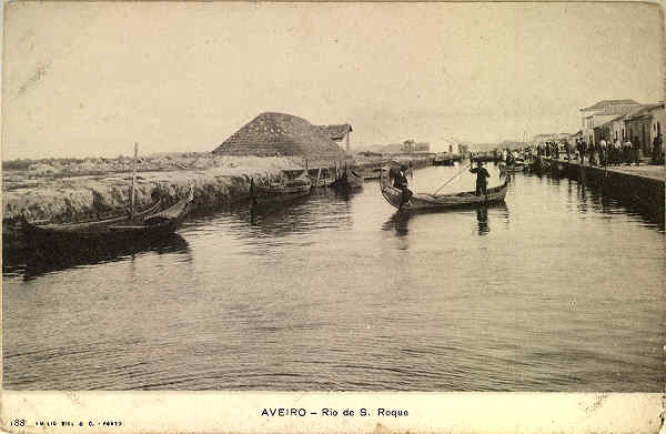 N 0188 AVEIRO-Rio de S. Roque - Ed. Emilio Biel & C.-Porto - SD - Dim. 14,2x9,2 cm. - Col. Paulo Neves.