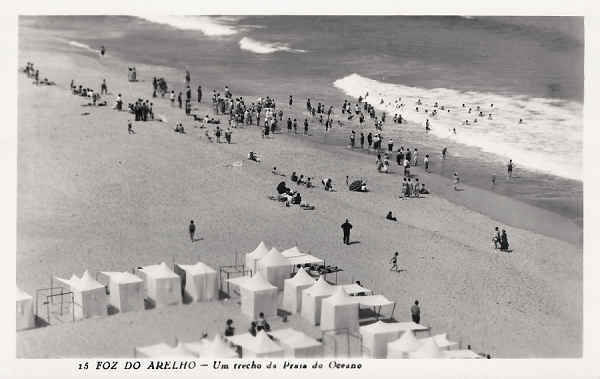 N 15 - Portugal. Caldas da Rainha - Foz do Arelho. Um trecho da Praia do Oceano - Editor Passaporte Loty - Editado em 1951 - Dim. 14x9 cm. - Col. M. Chaby