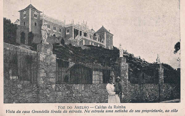 SN - Portugal. Caldas da Rainha. Foz do Arelho. Vista da casa Grandella tirada da estrada - Editor Casa Grandella (1920) - Dim. 14x9 cm - Col. M. Chaby