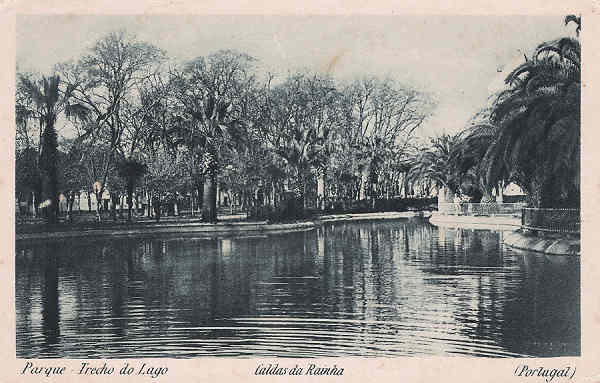 SN - Portugal - Caldas da Rainha. Parque-Trecho do Lago - Editor Vale e C - Editado 1921 - Dim. 9x14 cm - Col. Miguel Chaby