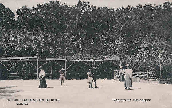 N 301 - Portugal. Caldas da Rainha - Recinto da Patinagem - Editor Alberto Malva - Editado 1907 - Dim. 9x14 cm - Col. Miguel Chaby