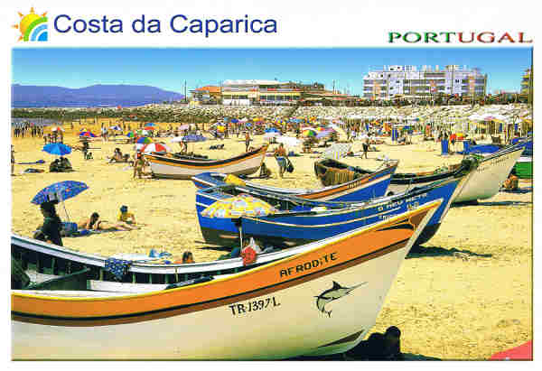 N. CCAP/G-0002 - COSTA DA CAPARICA Vista parcial da praia Almada Costa Azul PORTUGAL - Ed. ATLANTICPOST - S/D - Dim: 16x11cm - Col. Ftima Bia (2009).