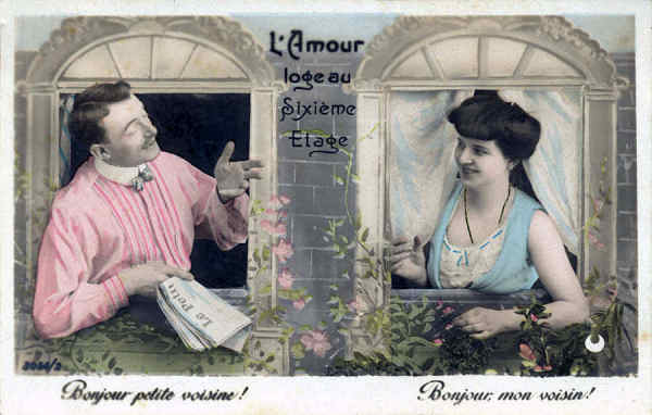 N3054/2 - L'Amour loge au sixime tage - Edio annima francesa, Paris - Dim. 14x8,9 cm - Col. Amlcar Monge da Silva (cerca de 1920)