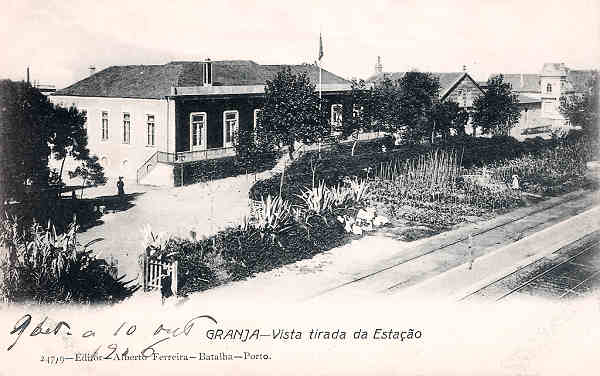 N 247/9 - Portugal. Granja - Vista tirada da Estao - Editor Alberto Ferreira (1910) - Dim. 9x14 cm. - Col. M. Chaby
