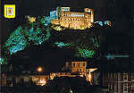 N. 185 LEIRIA (Portugal) - Castelo. Vista nocturna - Ed. LIFER - Porto POSTALES ESCUDO DE ORO - Ediciones FISA - Piqu,4-Barcelona  Impreso en Espaa - SD - Dim. 15x10,4 cm - Col. Ftima Bia (1976).