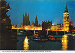N. LO 371 - LONDON, BY NIGHT. THE HOUSES OF PARLIAMENT AND WESTMINSTER BRIDGE. - Ed. COLOURMASTER INTERNATIONAL Photo Precision Limited, St. Ives, Huntingdon Printed in Great Britain PT9904 - SD Dim. 14,9x10,4 cm - Col. Manuel Bia (1986).
