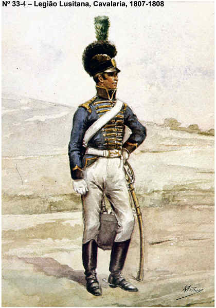 N 33-4 - Legio Lusitana, Cavalaria, 1807/8 - Aguarela do Cor. Ribeiro Artur - Edio Jornal do Exrcito, 1983 - Dim. 15x10,5 cm - Col. A. Monge da Silva