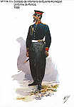 N 114-13 - Soldado de Infantaria da Guarda Municipal, Uniforme de polcia, 1850 - Aguarela do Cor. Ribeiro Artur - Edio Jornal do Exrcito, 1983 - Dim. 15x10,3 cm - Col. A. Monge da Silva