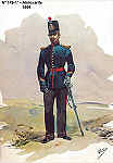 N 149-17 - Almoxarife, 1864 - Aguarela do Cor. Ribeiro Artur - Edio Jornal do Exrcito, 1985 - Dim. 15x10,3 cm - Col. A. Monge da Silva