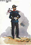 N 157-18 - Arquivista, 1869 - Aguarela do Cor. Ribeiro Artur - Edio Jornal do Exrcito, 1985 - Dim. 15x10,3 cm - Col. A. Monge da Silva