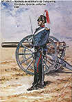 N 179-20 - Soldado de Artilharia de Campanha, Condutor, Grande uniforme, 1891 - Aguarela do Cor. Ribeiro Artur - Edio Jornal do Exrcito, 1985 - Dim. 15x10,3 cm - Col. A. Monge da Silva