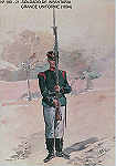 N 182-21 - Soldado de Infantaria, Grande Uniforme, 1895 - Aguarela do Cor. Ribeiro Artur - Edio Jornal do Exrcito, 1987 - Dim. 15x10,3 cm - Col. A. Monge da Silva