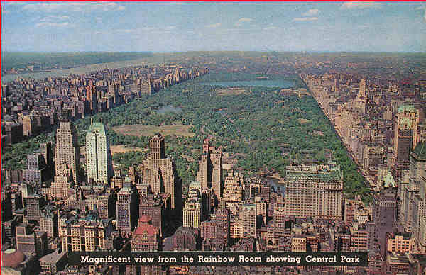 N P3863 - View of Central Park from Rainbow Room - Editor Rainbow Room, New York - Circulado em 1960 - Dim. 13,7x8,7 cm - Col. A. Monge da Silva