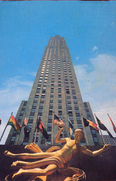 SN - RCA Building - Editor Braunsteins Greeting Card Co., New York - Circulado em 1973 - Dim. 13,9x8,9 cm - Col. A. Monge da Silva