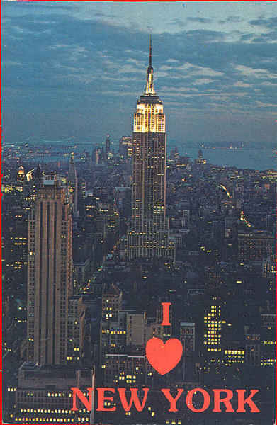 N P321599 - Empire State Building at night (2) - Editor Ogden Foods Service Corp. - Dim. 13,9x9 cm - Col. A. Monge da Silva (cerca de 1980)