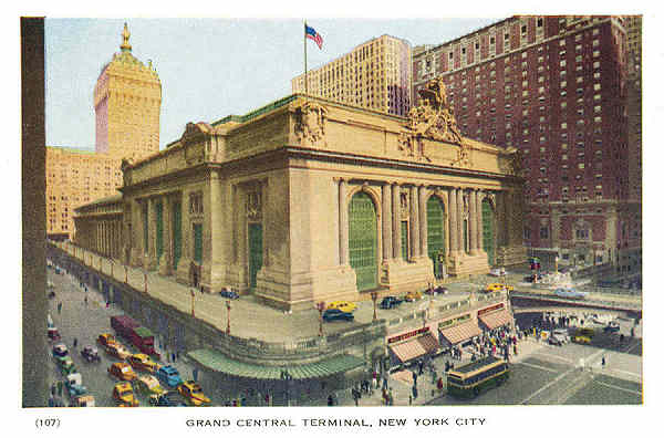 P 107 - New York City; c.1950 - Grand Center Terminal - Editor The American News Co, New York - Dim. 15,3x10,2 cm - Col. A. Monge da Silva (cerca de 1950)