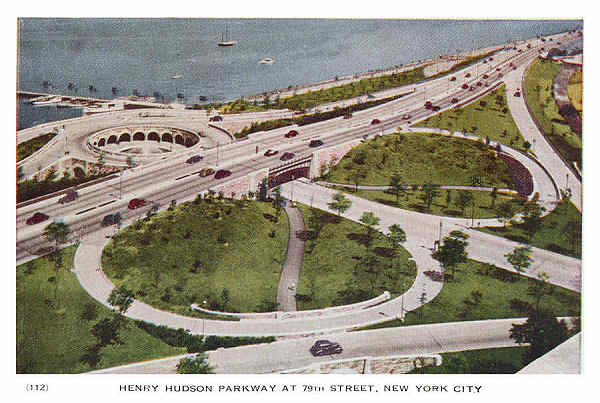 P 112 - New York City; c.1950 - Henry Hudson Parkway at 79th Street - Editor The American News Co, New York - Dim. 15,3x10,2 cm - Col. A. Monge da Silva (cerca de 1950)