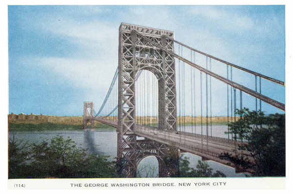 P 114 - New York City; c.1950 - George Washington Bridge (2) - Editor The American News Co, New York - Dim. 15,3x10,2 cm - Col. A. Monge da Silva (cerca de 1950)