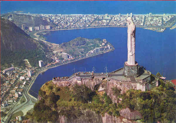 N 67 - Vista area do Corcovado - Dim. 14,8x10,4 cm - Editora Mercator, S Paulo - Circulado em 1971 - Col. A. Monge da Silva (1969)