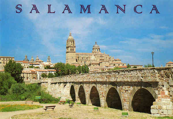 N 168 - Salamanca.  Catedral y Puente Romano - Ed. Arribas - Dim.15x10,3 cm - Col. Mrio Silva