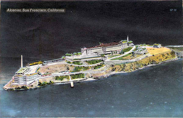 SF10 - San Francisco - Alcatraz (1) - Edio annima Foto de Redwood Empire Assm - Dim. 13,7x8,8 cm - Col. Amlcar Monge da Silva (1940)