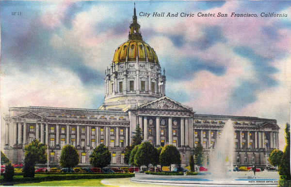 SF11 - San Francisco - City Hall and Civic Center - Edio annima Foto de Redwood Empire Assm - Dim. 13,7x8,8 cm - Col. Amlcar Monge da Silva (1940)