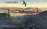 N 43684 - San Francisco - Golden Gate Bridge (2) - Dim. 13,7x8,9 cm - Editor S.V.C.Co - Circulado em 1949 - Dim. 13,7x8,8 cm - Col. Amlcar Monge da Silva