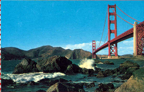 N 5P8337 - San Francisco - Golden Gate Bridge (8) - Editor Smith Novelty Co, San Francisco - Dim. 14x9 cm - Col. Amlcar Monge da Silva (- Adquirido em 1979)