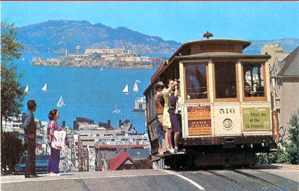 N C27807 - San Francisco - Hyde Street and Cable Car - Editor Smith Novelty Co, San Francisco - Dim. 14x9 cm - Col. Amlcar Monge da Silva (- Adquirido em 1979)