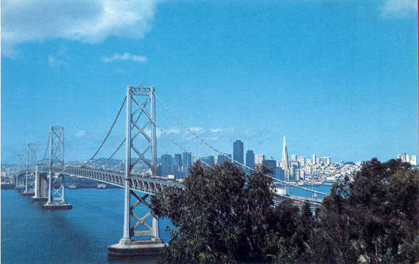 N C31308 - San Francisco - Oakland Bay Bridge (2) - Editor Smith Novelty Co, San Francisco - Dim. 14x9 cm - Col. Amlcar Monge da Silva (- Adquirido em 1979)