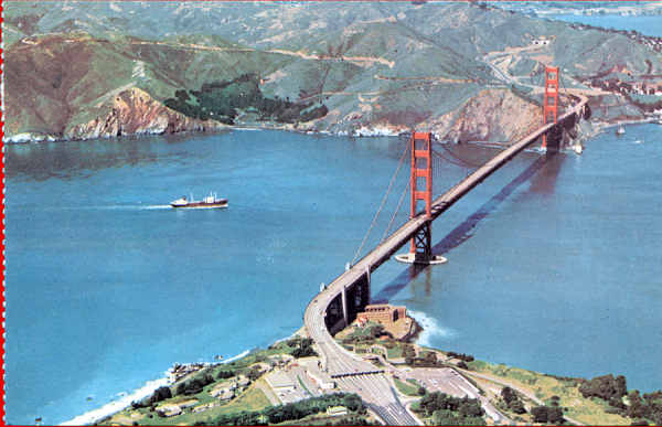 N C9232 - San Francisco - Golden Gate Bridge (5) - Editor Smith Novelty Co, San Francisco - Dim. 14x9 cm - Col. Amlcar Monge da Silva (- Adquirido em 1979)