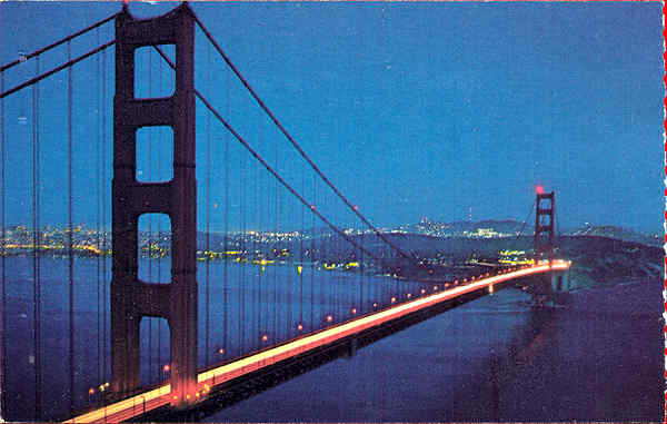 N P301632B - San Francisco - Time exposure photo of Golden Gate - Editor Smith Novelty Co, San Francisco - Dim. 14x9 cm - Col. Amlcar Monge da Silva (- Adquirido em 1979)
