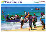N. AVR-0041 - TORREIRA (MURTOSA) Arte da Xvega A entrada no mar e barco navegando a remos Aveiro Costa de Prata PORTUGAL - Ed. ATLANTICPOST - S/D - Dim: 15x10,5cm  Col. Ftima Bia (2009).