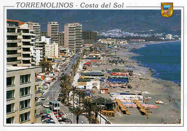 Ref 38 - Torremolines - Costa del Sol. Paseo Martimo, Playa de El Bajondilo - Ed. L. Dominguez - Dim.14,8x10,3 cm - Col. Mrio Silva