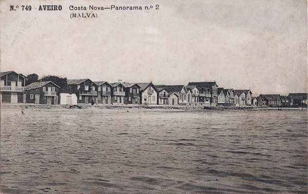 N 621 - Aveiro - Costa Nova, Panorama 2 - Edio de Alberto Malva, Rua da Madalena , 23, Lisboa - Dim. 137x87 mm - Col. A. Monge da Silva (cerca de 1910)