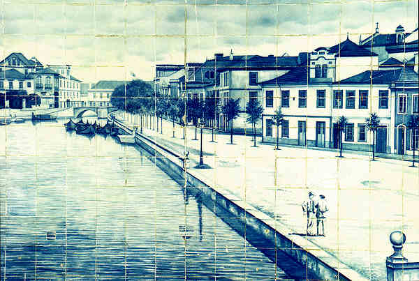 SN - Aveiro. Portugal - Painel cermico do Canal Central da Cidade - Ed. annima - Imagem Carlos Ramos - SD - Dim. 100x150Ed. ncora, Rua da Quintinha, 70-B. Tel. 670192... - 1200, Lisboa - SD - 103x148 mm - Col. nio Semedo