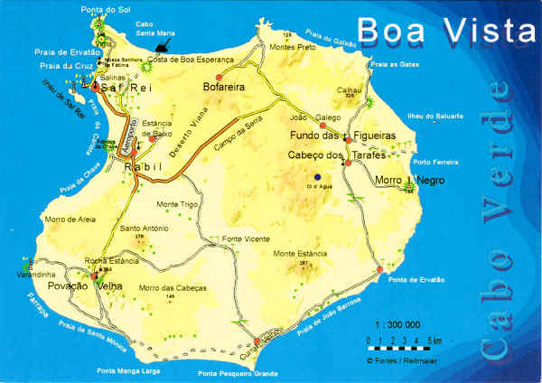 SN - Mapa - BV Ilha de Boa Vista Cabo Verde - Ed. PiLu Bela Vista - tel +238 2324267 - Cartografia: Dr. Pitt Reitmaier www.bela-vista.net - SD - Dim. 14,8x10,5 cm - Col. Manuel Bia (2011)