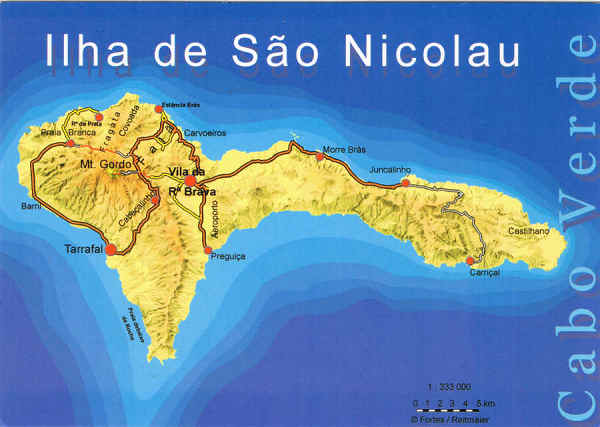 SN - Cabo Verde. Ilha de So Nicolau - Ed. PiLu Bela Vista - tel +238 324267 - Cartografia: dr. Pitt Reitmaier www.bela-vista.net - SD - Dim. 14,8x10,5 cm - Col. Manuel Bia (2011).