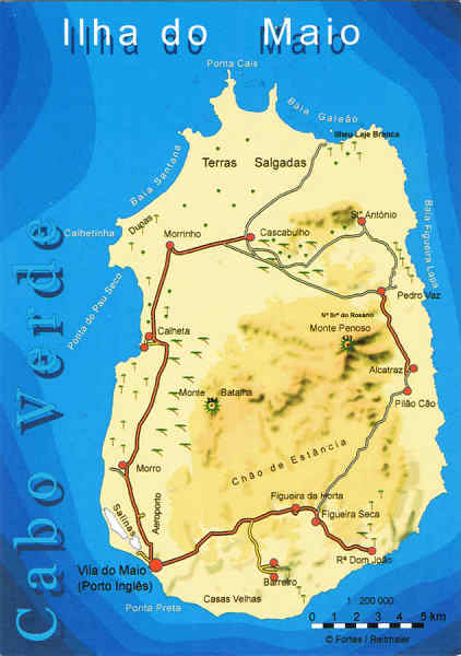 SN - Mapa - MA Cabo Verde Ilha do Maio - Ed. PiLu Bela Vista - tel +238 2324267 - Cartografia: Dr. Pitt Reitmaier www.bela-vista.net - SD - Dim. 10,5x14,8 cm - Col. Manuel Bia (2011)