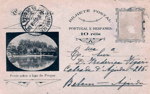 SN - Portugal. Caldas da Rainha. Ponte sobre o lago do parque (1901) - Editor annimo - Dim. 90x140 mm - Col. Miguel Chaby
