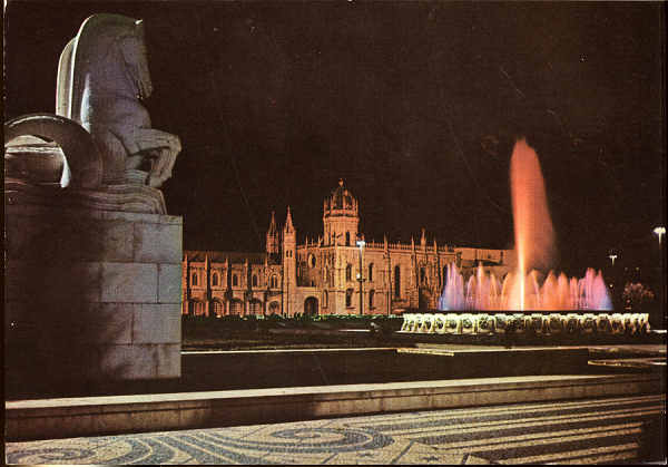 N 128 - LISBOA. PORTUGAL. Mosteiro dos Jernimos e Fonte Luminosa - Ed. Centro de Caridade Nossa Sr do Perptuo Socorro, Porto - SD - Dim. 104x149 mm - Col. Graa Maia