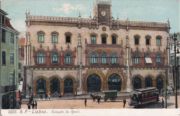 N 1025 - Estao do Rossio - Edio B.P. - Dim. 140x89 mm - Col. A. Monge da Silva (cerca de 1905)
