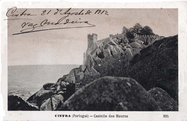 N 895 - Castello dos Mouros - Edio Martins & Silva, P Lus de Cames 35, Lisboa - Dim. 140x90 mm - Carimbo Postal 01SET1912 - Col. A. Monge da Silva (anterior a 1910)